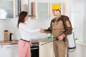 Technician and customer